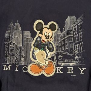Vintage 90s Mickey Mouse Disney / Genus Made USA Blue Crewneck Sweatshirt Men L